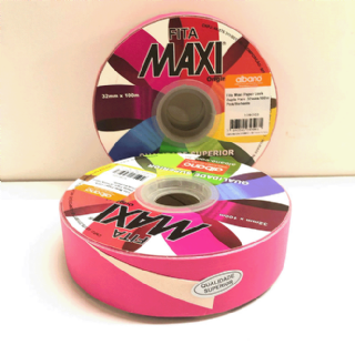 Fita Plstica Maxi Paper Look Dupla Face - Pink/Barbante 32mmx100m